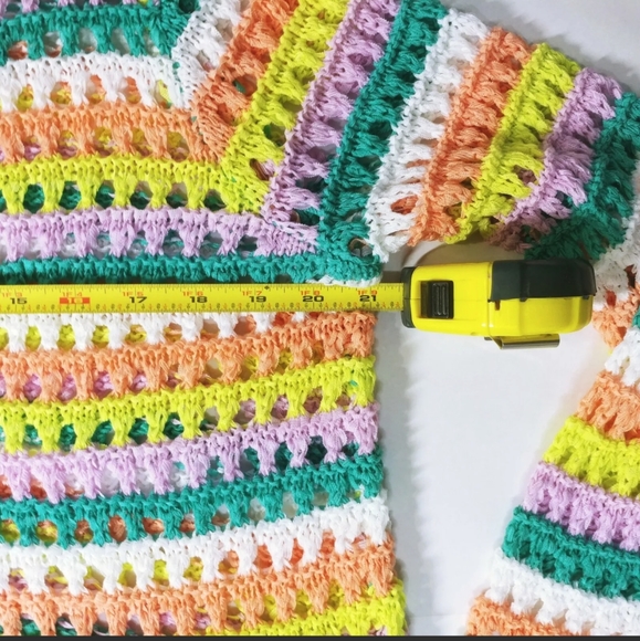 Adyson Parker Boho Crochet Knit Stripe Top - Picture 8 of 9